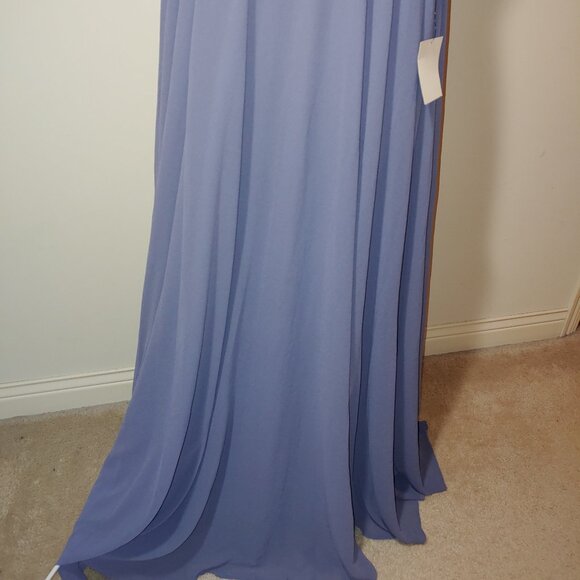 Lulus Strappy To Be Here Denim Blue Lace-Up Maxi Dress Size L - Picture 2 of 9